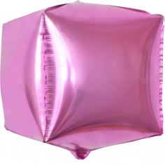 Шар 3D Куб, Розовый (в упаковке)