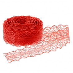 Лента декоративная,Тонкое Кружево, Красный