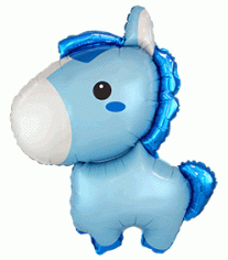 Шар Фигура Маленькая лошадка, Голубой (в упаковке)