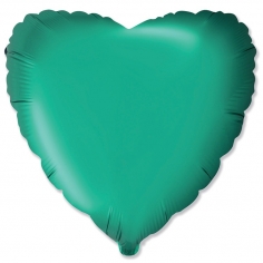 Шар Сердце, Зеленый, Сатин / Green