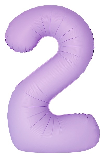 Шар Цифра "2" Slim Лаванда, Матовый / Lavanda (в упаковке)
